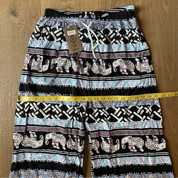 Famous BOHO Chang Elephant Thailand Patterns Lose Pants Casual Women's Pant Blue - Picture 6 of 8